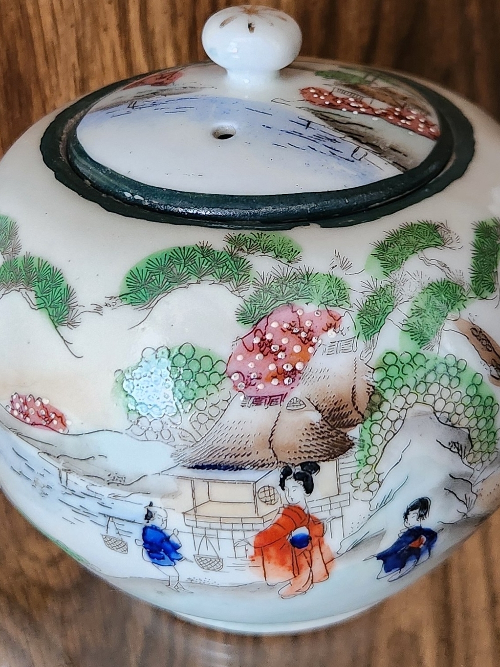 Nippon Hand-painted Geisha Scene Teapot